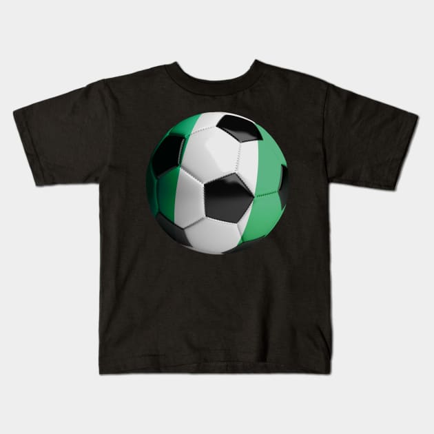 Nigeria Soccer Ball Kids T-Shirt by reapolo